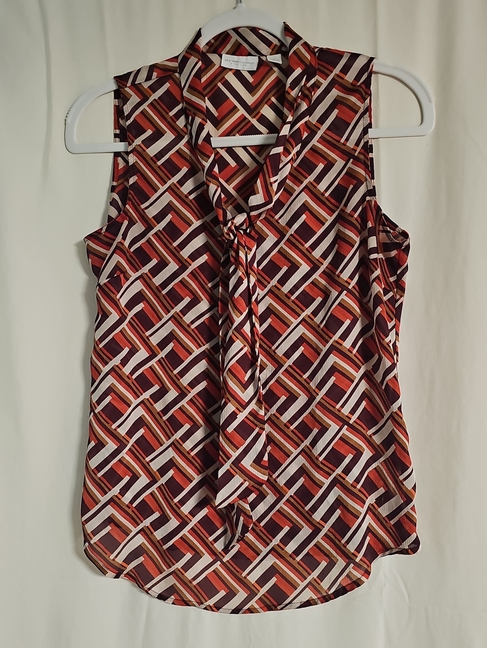 New York & Company Sleeveless Tie-Neck Camisole - Red, White, Black